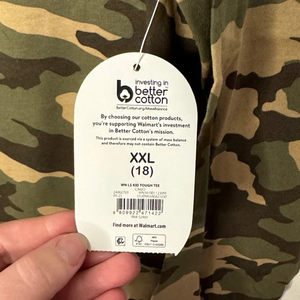 NWT Boys Wonder Nation Camouflage Long Sleeve Tee